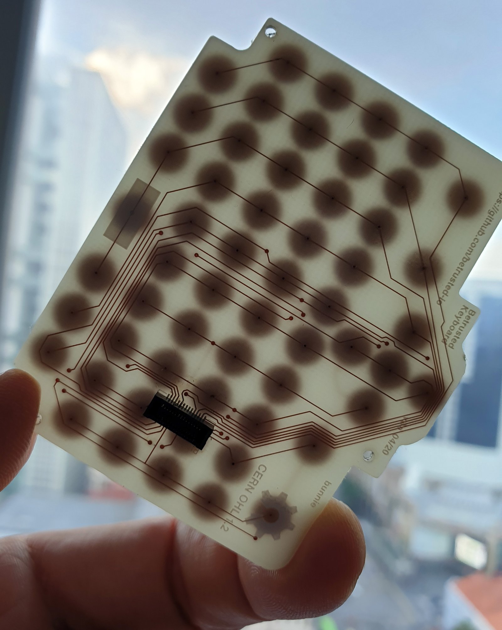Precursor keyboard PCB translucency