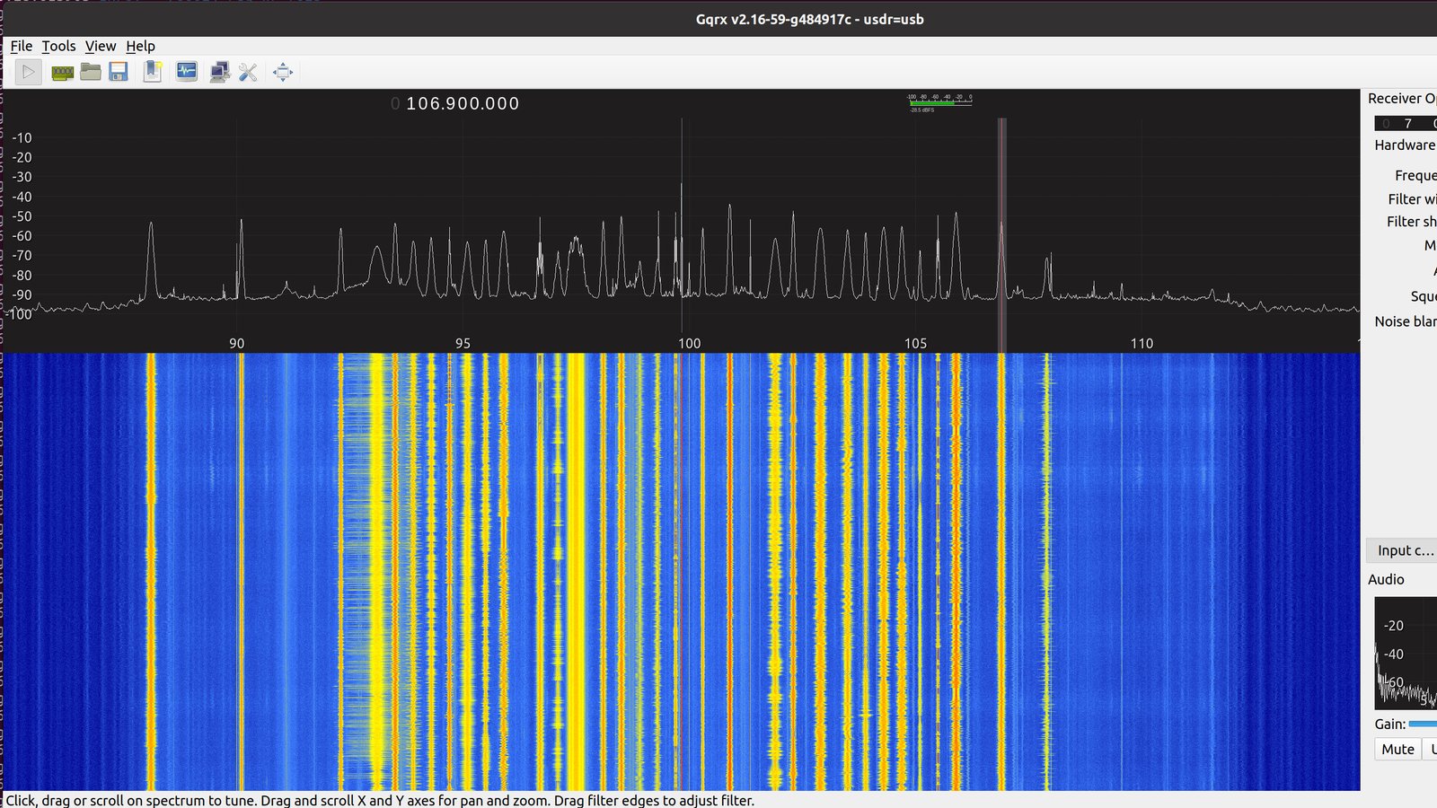 uSDR supports ham frequencies