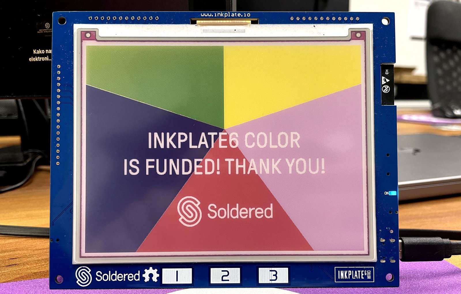 Screenshot: Inkplate 6COLOR is funded!