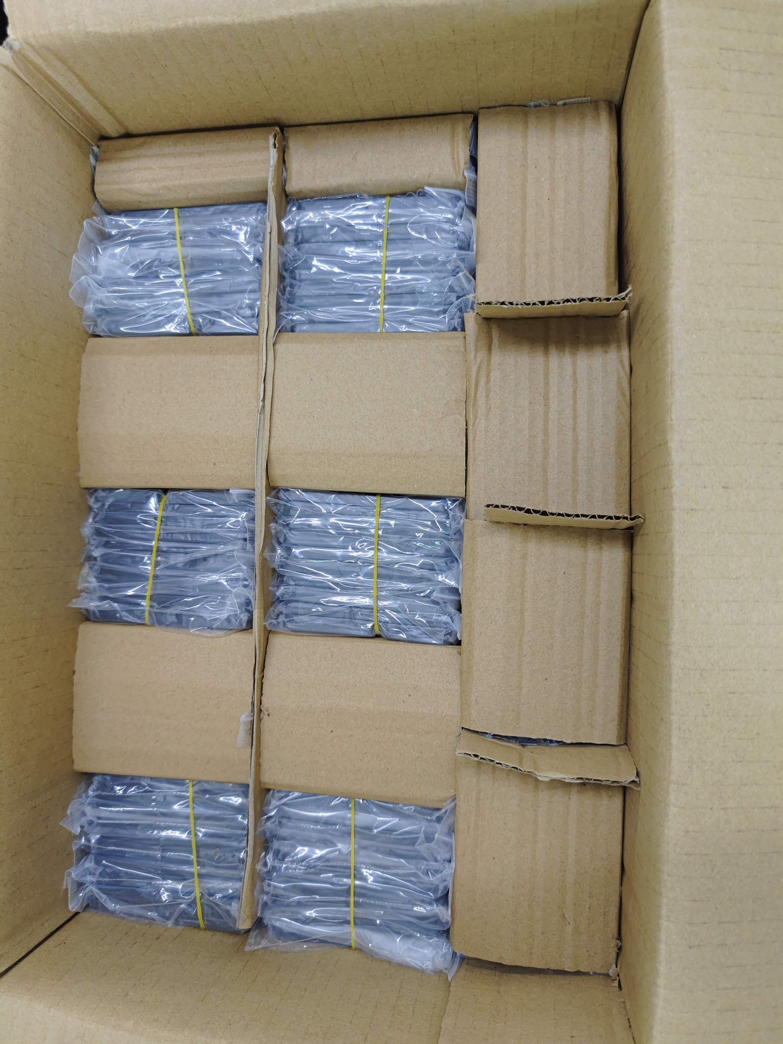 Glasgow Aluminium Cases packed in a box ready to ship from the manufacturer to us (1000 cases coming in 5 very heavy boxes)