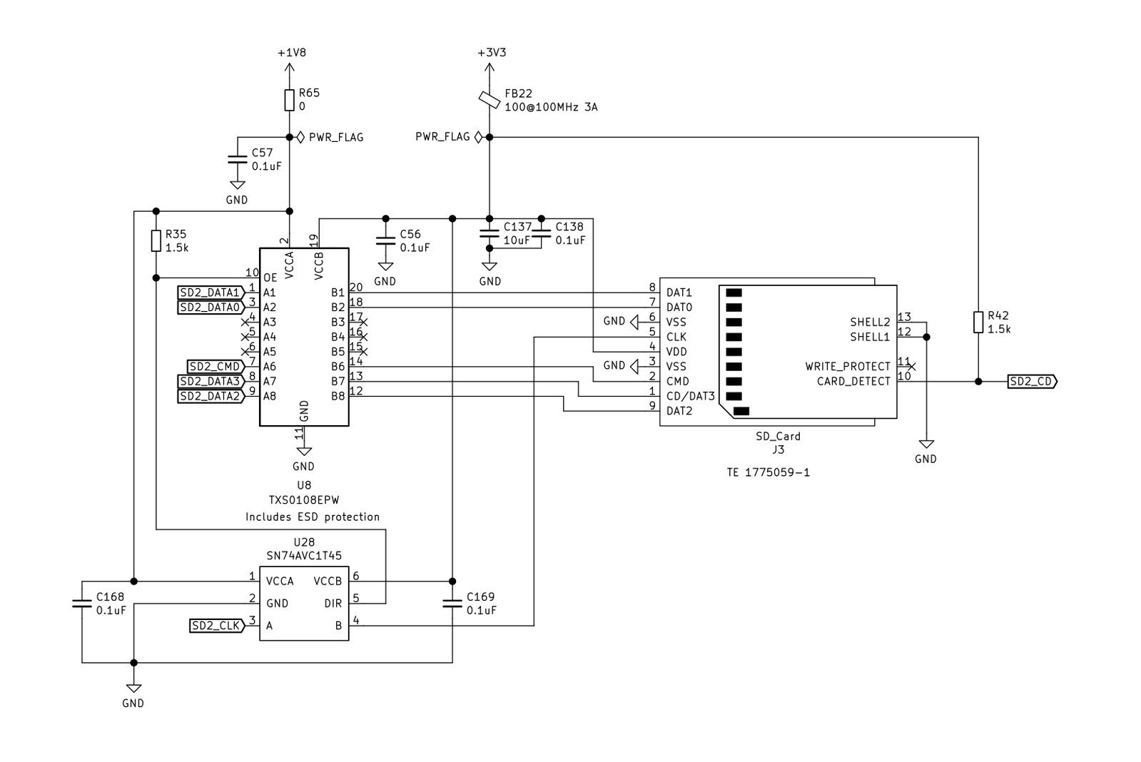 Revised MNT Reform SD card circuit