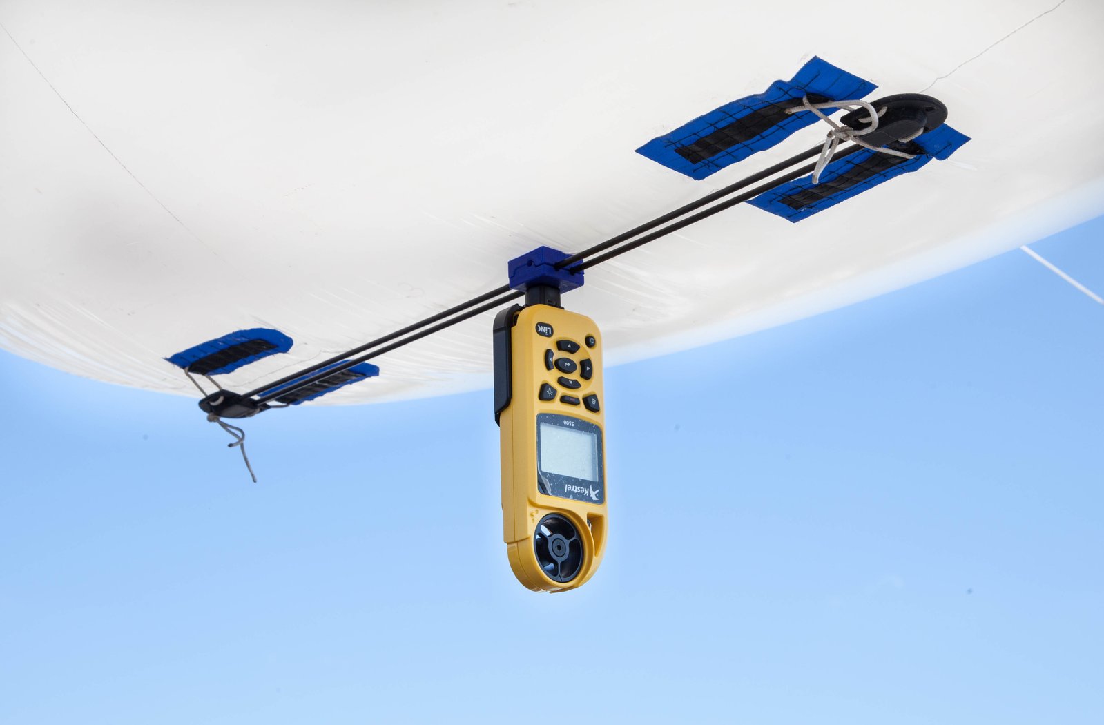 Airpup's belly rails for quick mounting. Kestrel 5500 weather meter. Photo by Hannah Prince