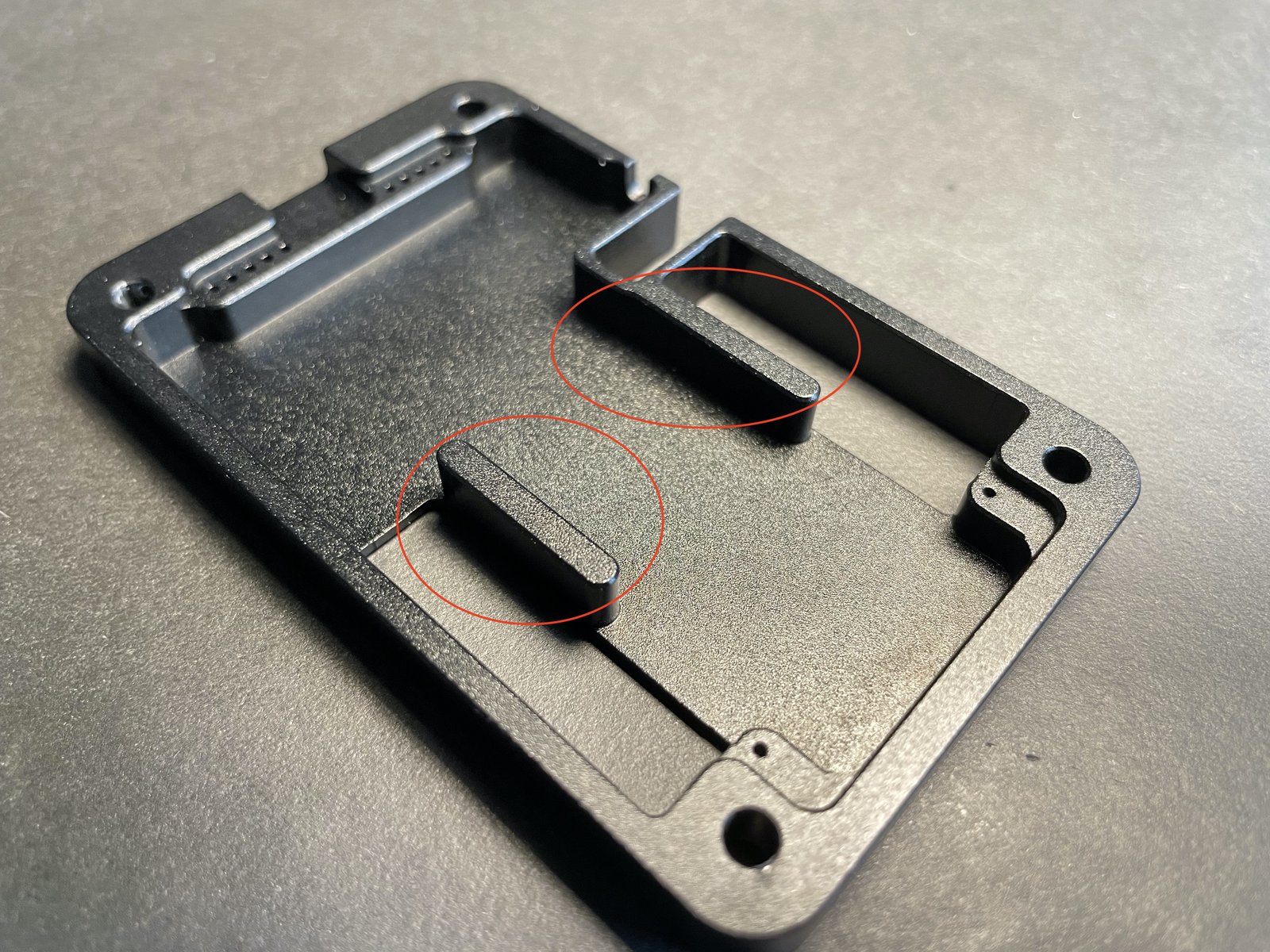 Aluminium Case Rev3 - PCBWay prototype - Missing step cuts to clear parts on PCB