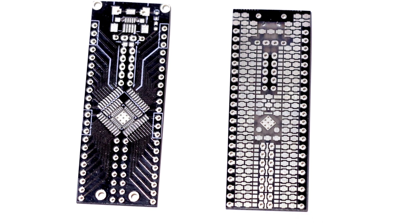 ALio MCU breakout board, top and bottom.