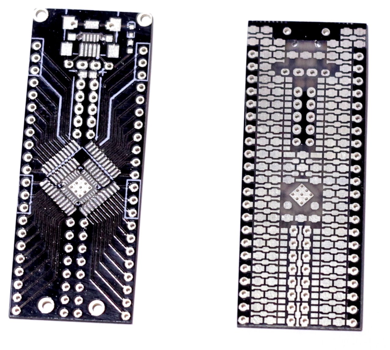 ALio MCU breakout board, top and bottom.