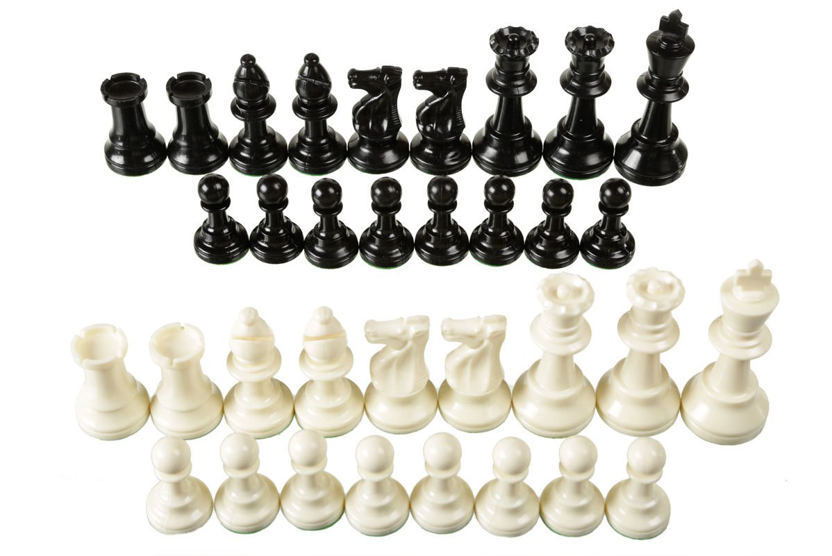 Triple Weighted Colored Regulation Plastic Chess Pieces - 3.75 King