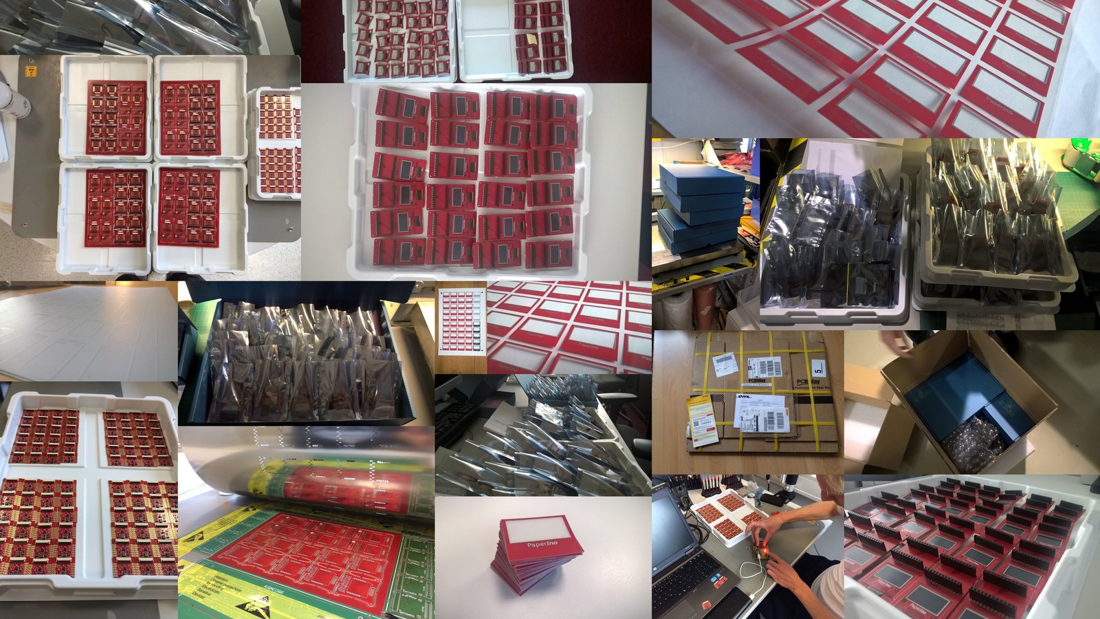 Paperino products during assembly.
