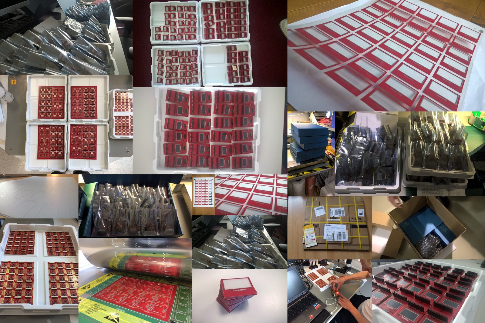 Paperino products during assembly.