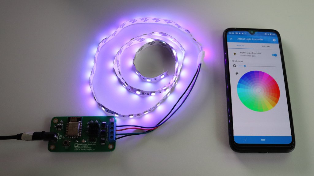 Anavi Light Controller ESP home assistant integration