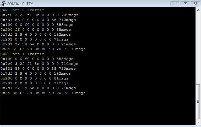 CANTerm output of our new intercept, modify and transmit gateway example (modifications in yellow)