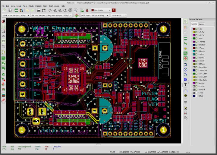 PCB Layout designed in KiCAD