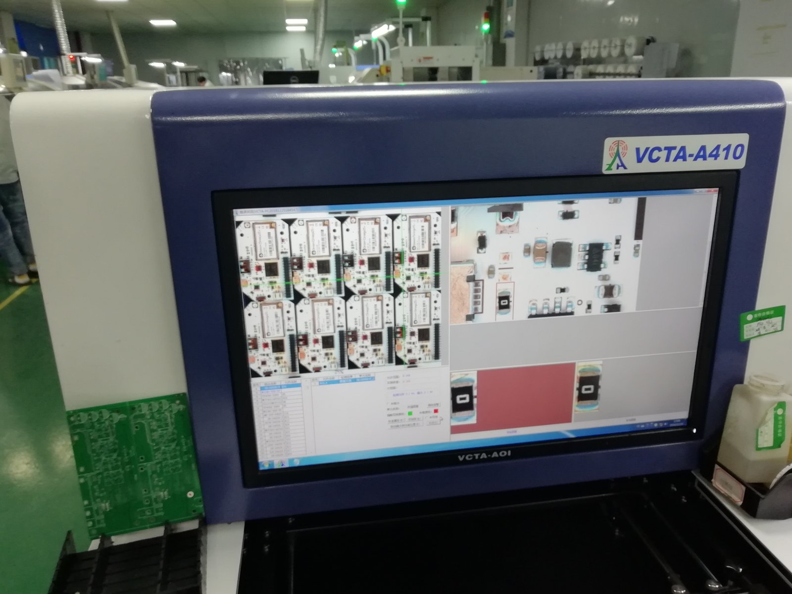 Visual inspection using an automated optical inspection (AOI) machine to make sure all components have been properly placed