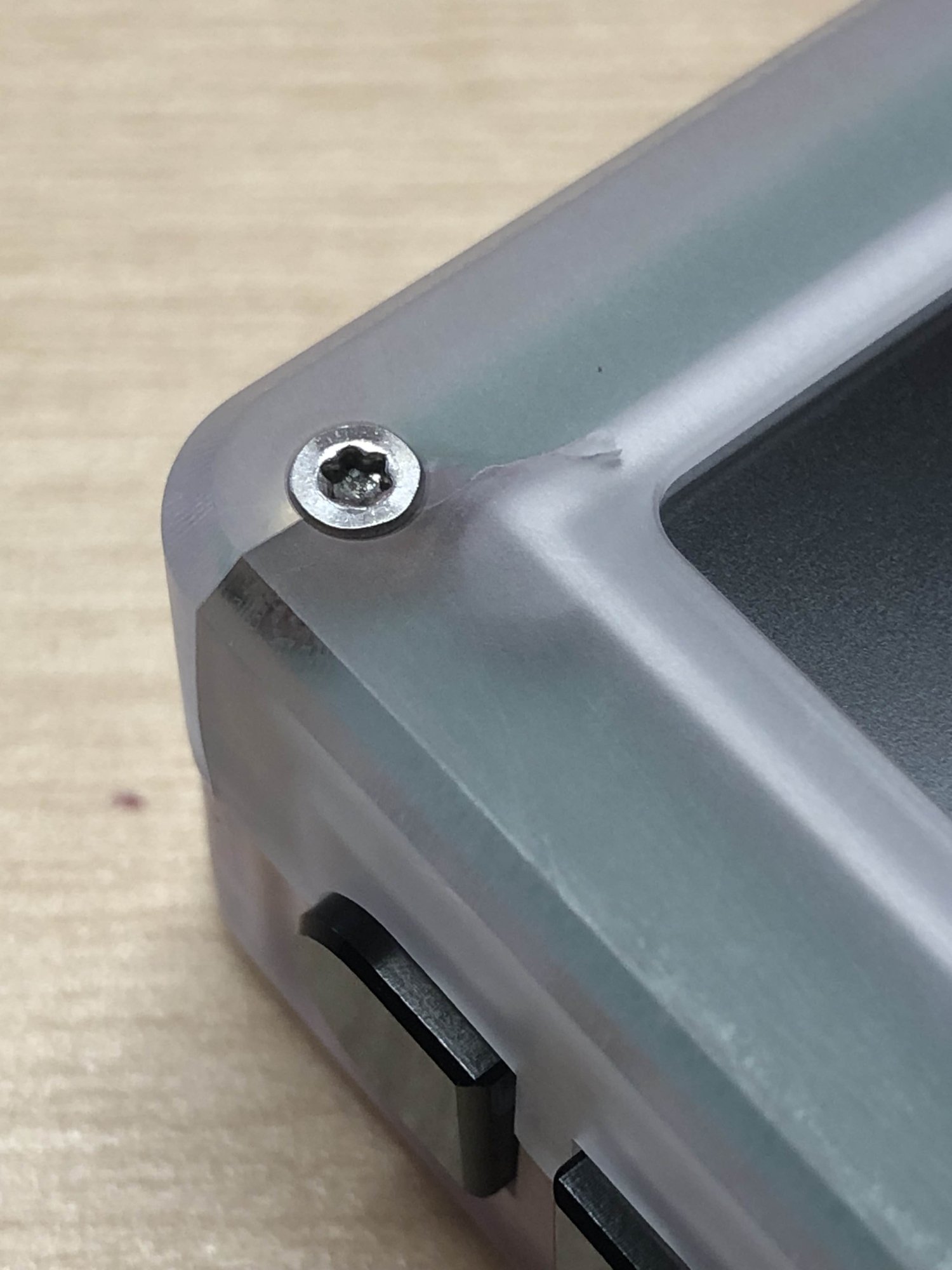 This is the worst example of a case fracture we've seen. We're not shipping this unit!