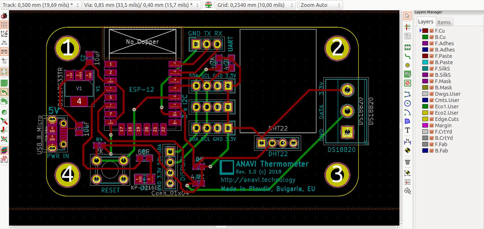 ANAVI Thermometer KiCad