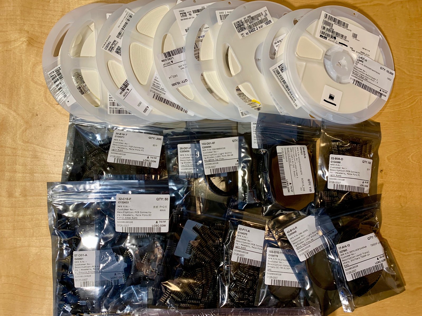 Parts for the Early Bird tier production