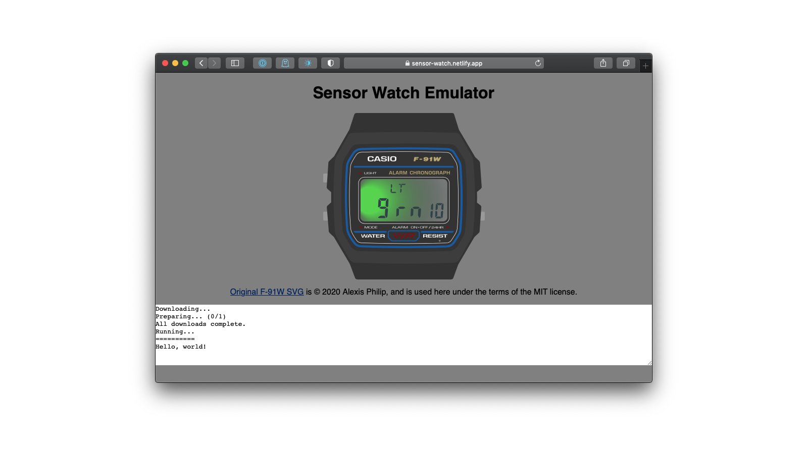 Sensor Watch emulator