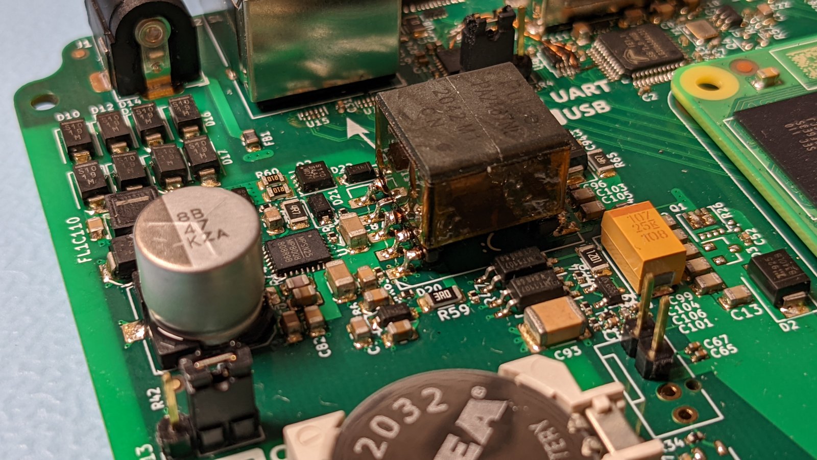 PCB with new PoE circuit (the final PCB will be yellow)