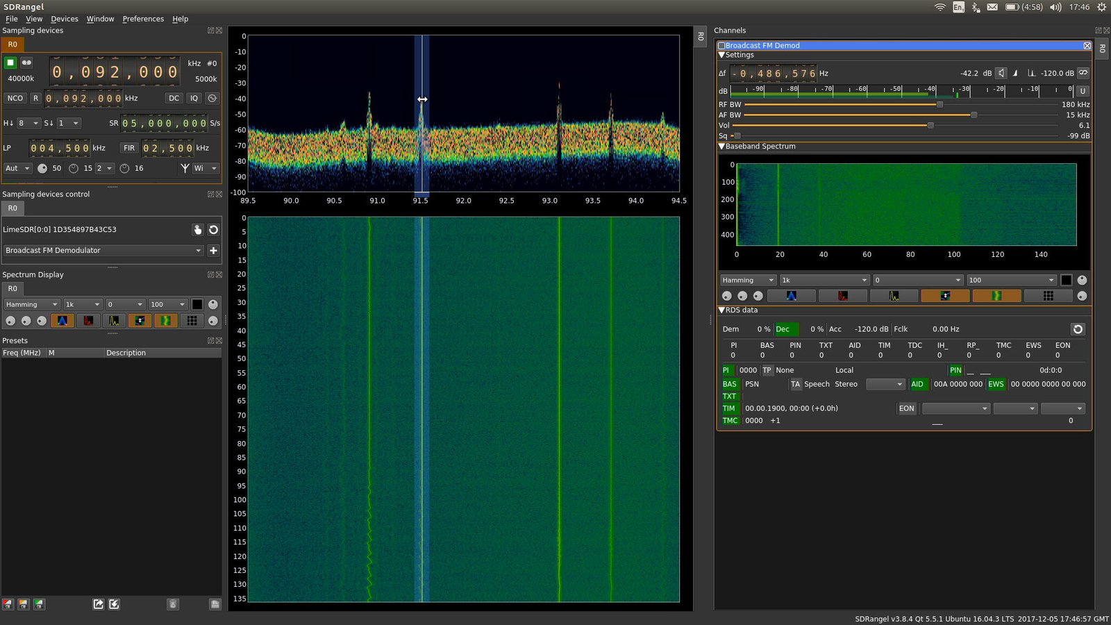 LimeSDR  Mini with SDRangel