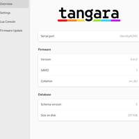 The overview screen of Tangara Companion