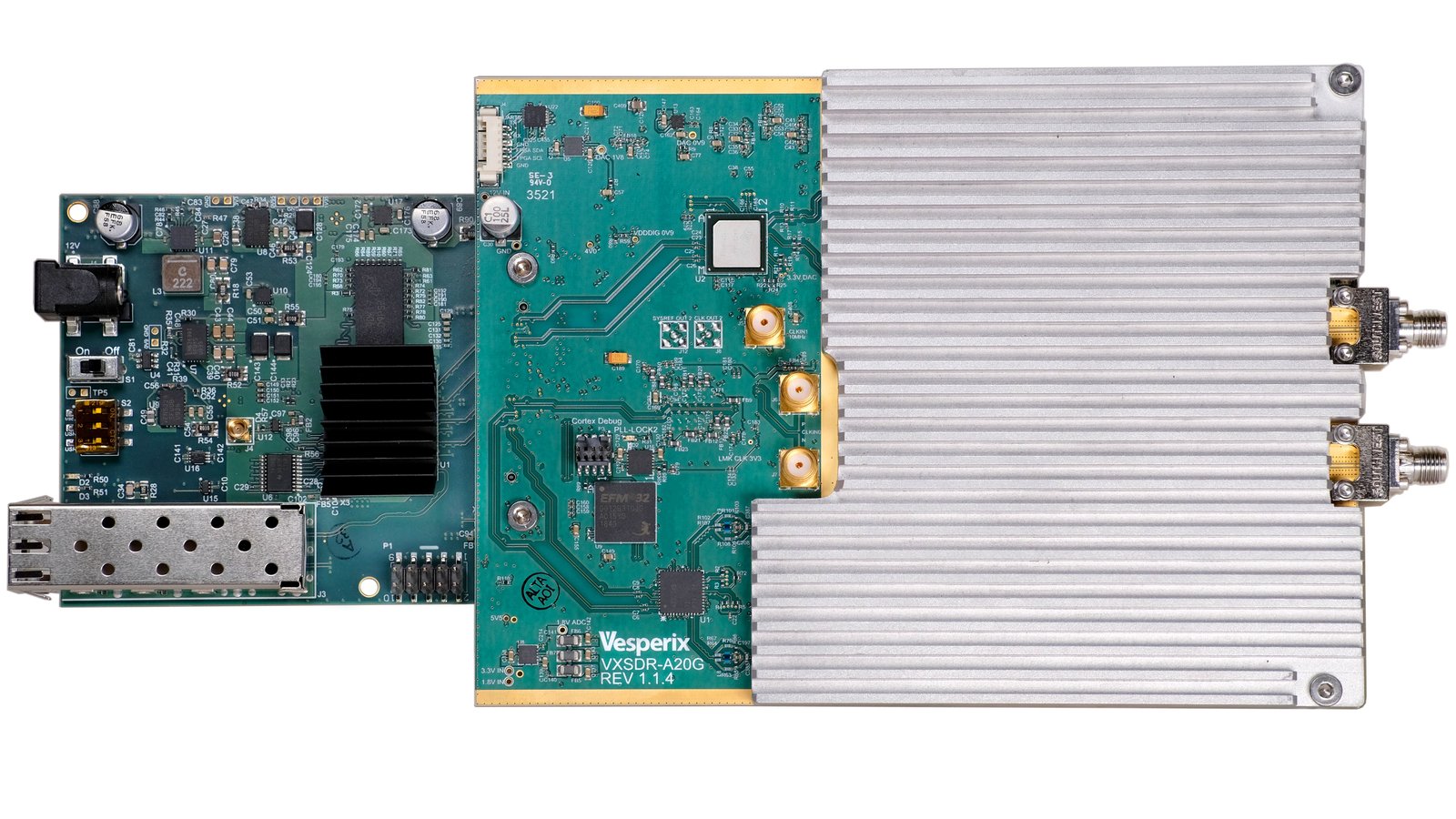 VXSDR-20-160 boards with heatsink
