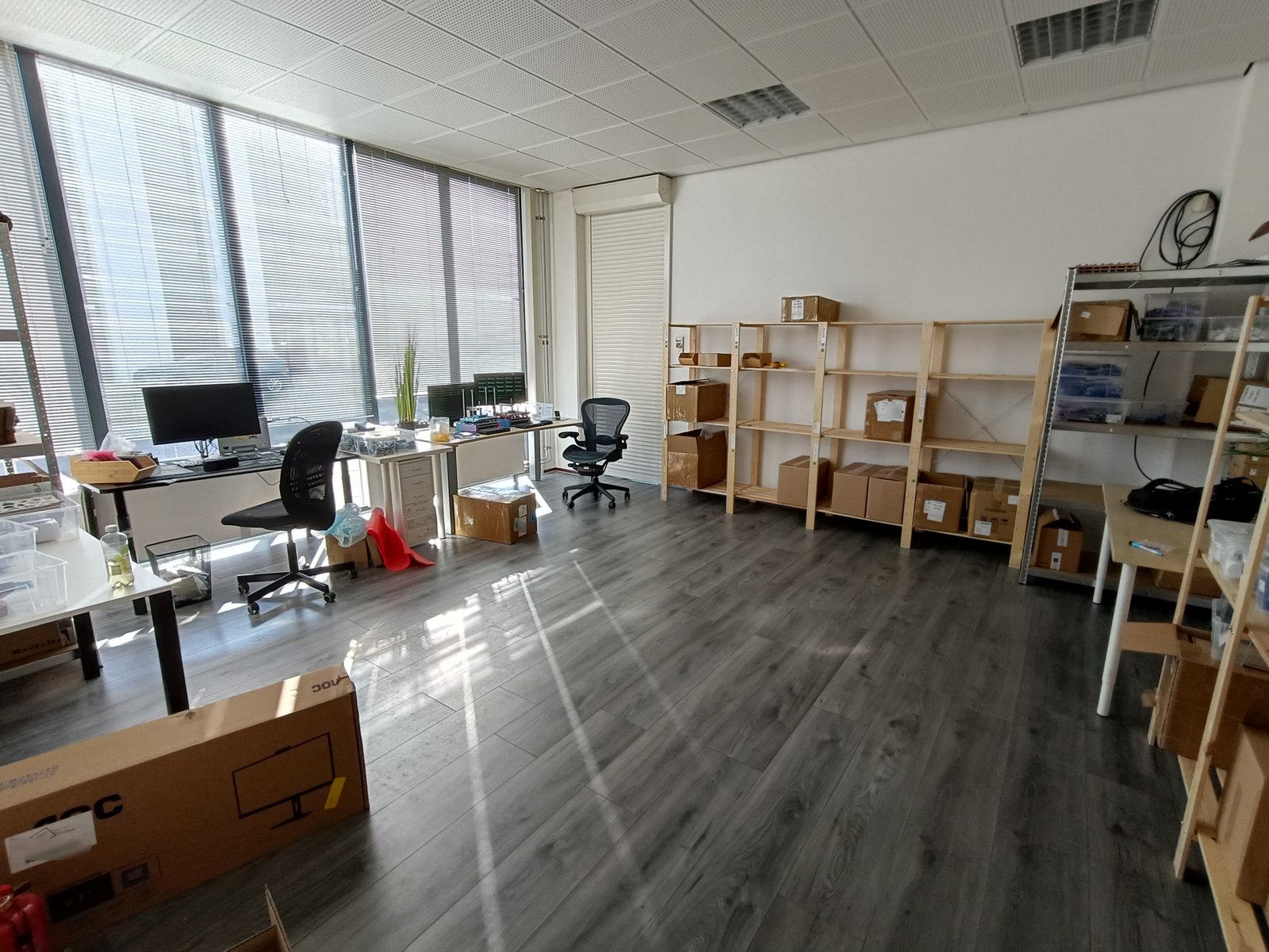 Our new logistics and fulfillment room, where Slimes come to be assembled or packed