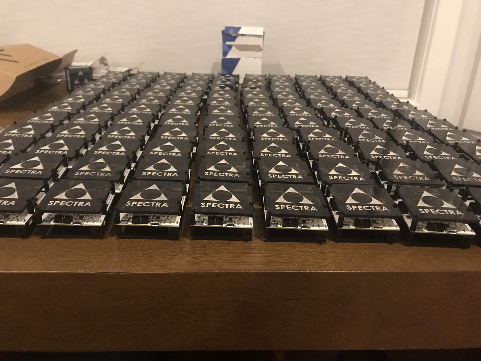 Grid of Spectras awaiting packaging
