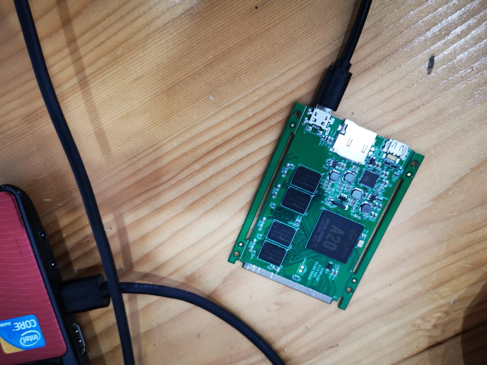 A20 card plugged into usb