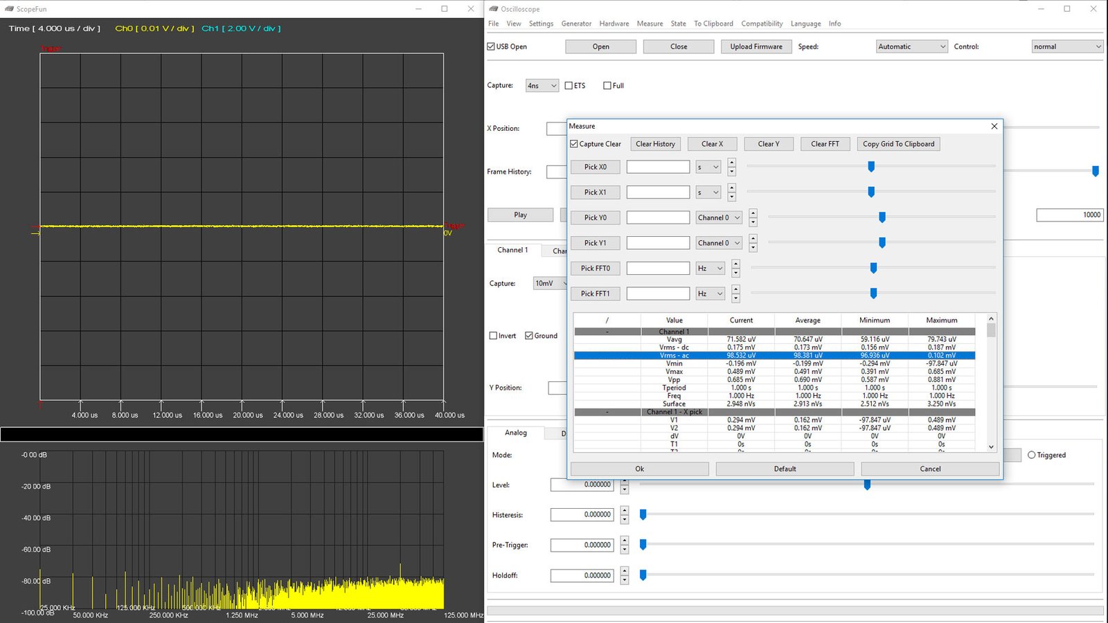 Scopefun noise on 10mV/div range