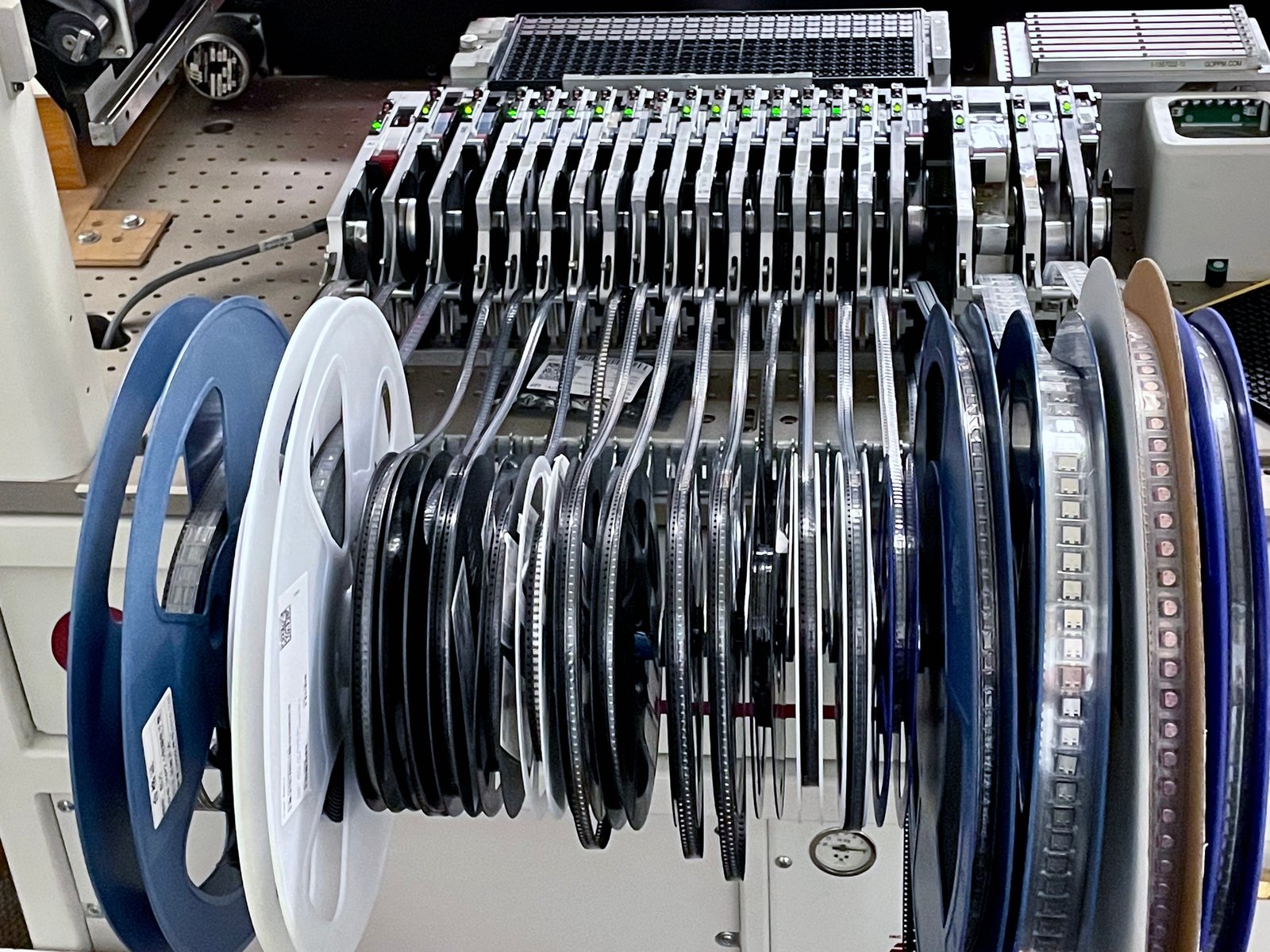 Quad PnP machine back feeders for Glasgow assembly
