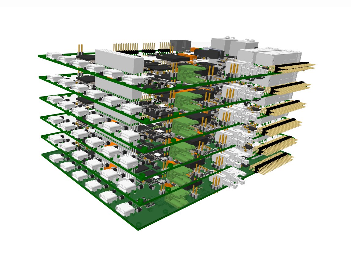 Render of stack of six SAVVY-V boards