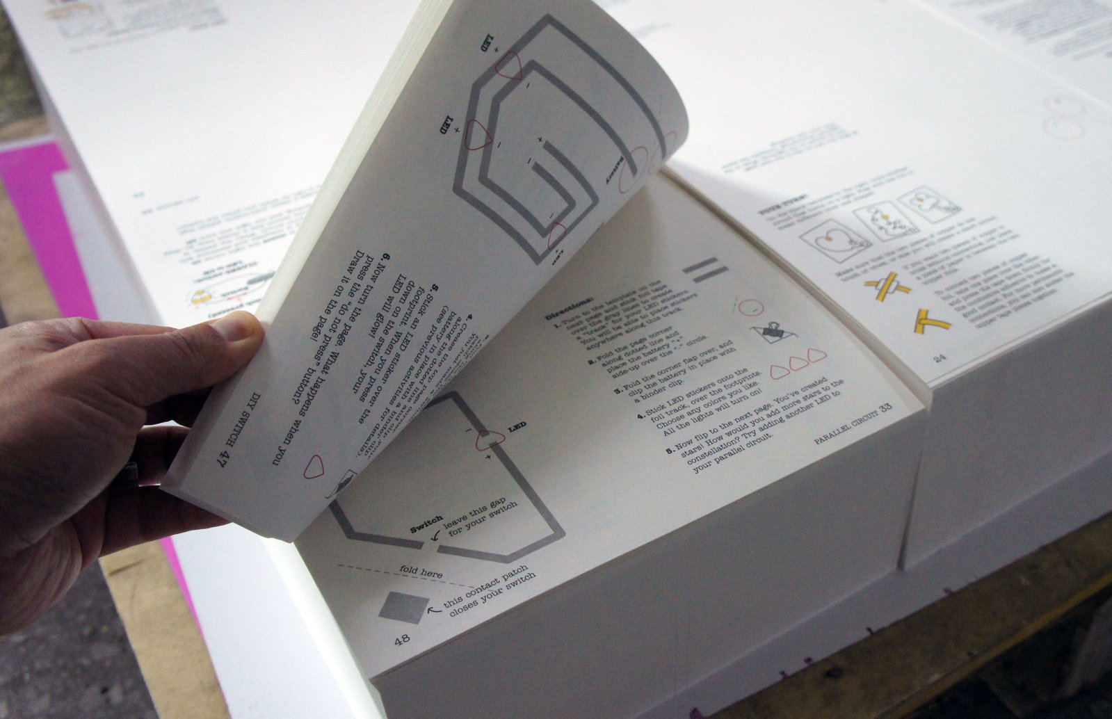 Chibitronics’ Circuit Sticker Sketchbook is also printed at this factory