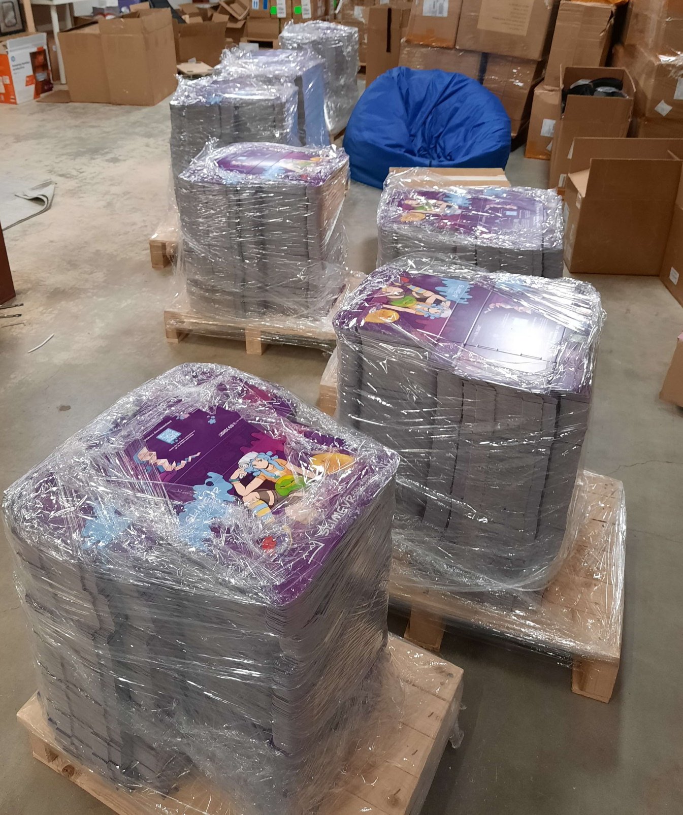 Disassembled SlimeVR Boxes awaiting to be put together