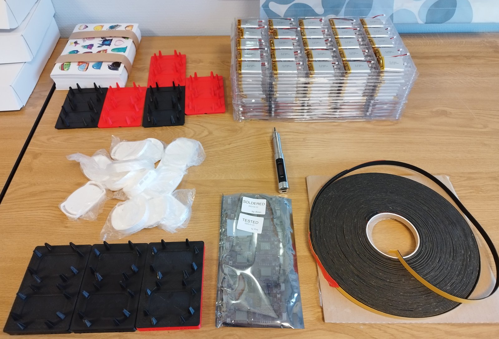 All the components to make a Main SlimeVR Tracker