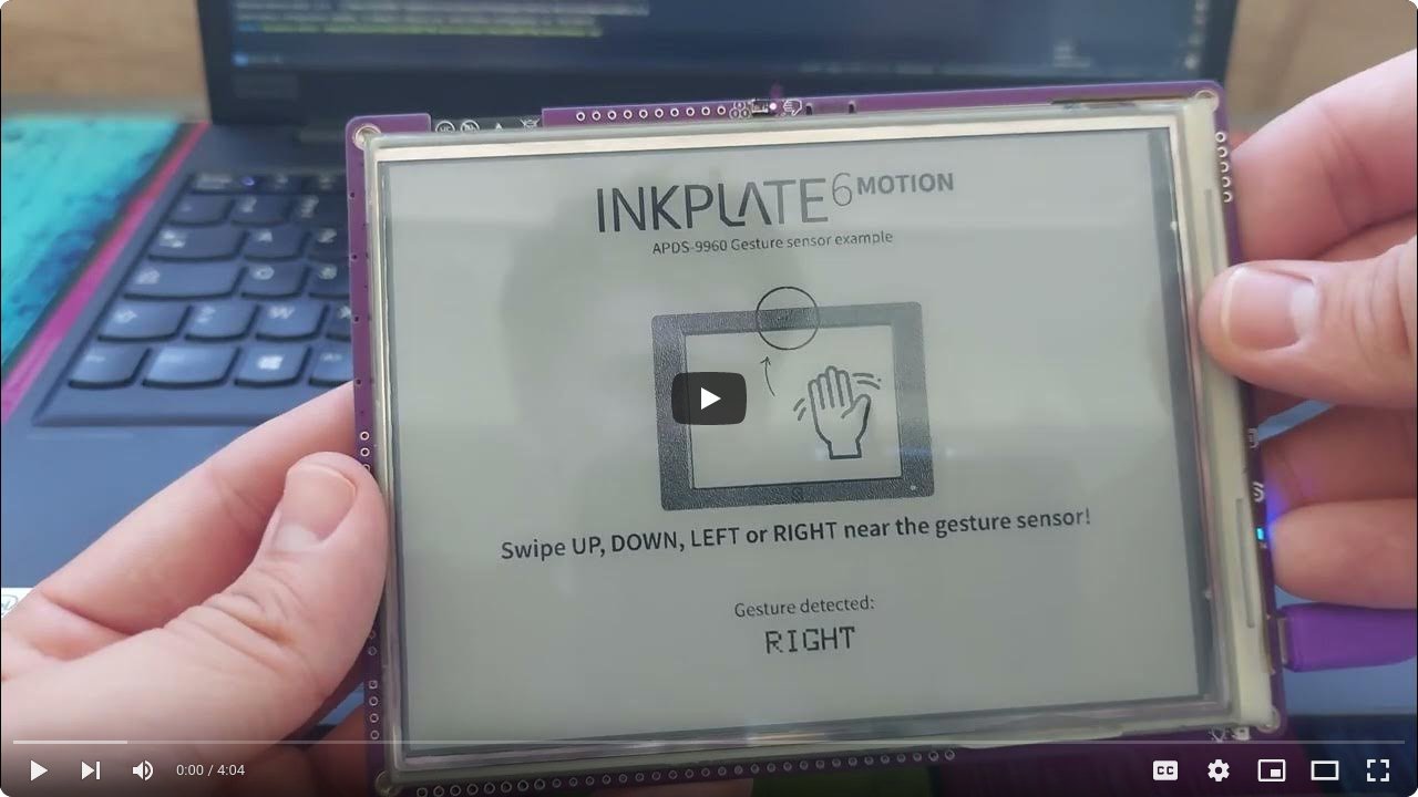 Inkplate 6 MOTION sensors demo