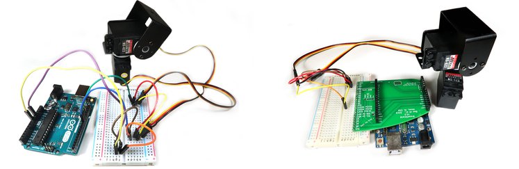 Connecting Arduino Uno to two servo motors, in jump wires. vs. in BreadShield
