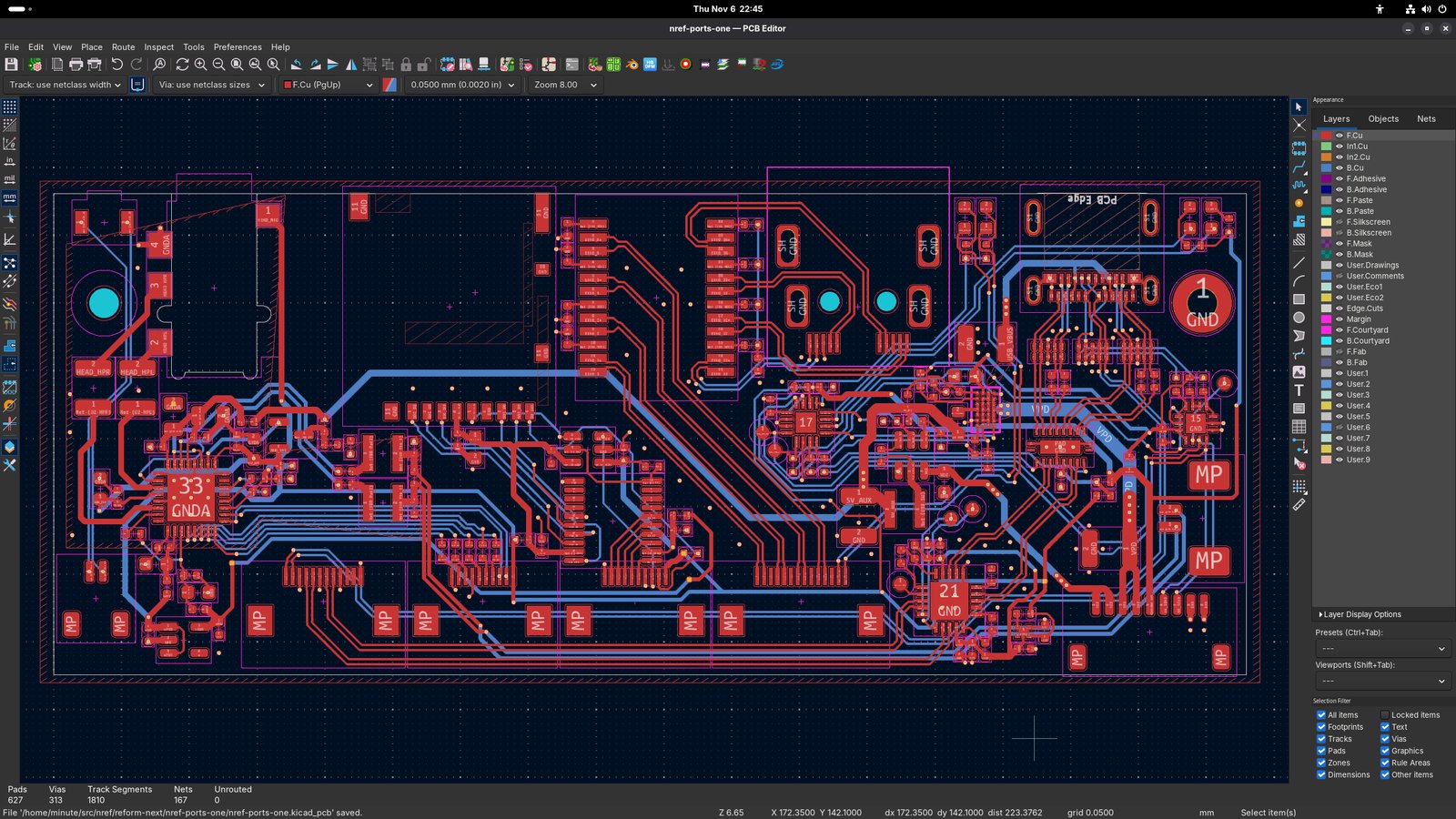 Left port PCB