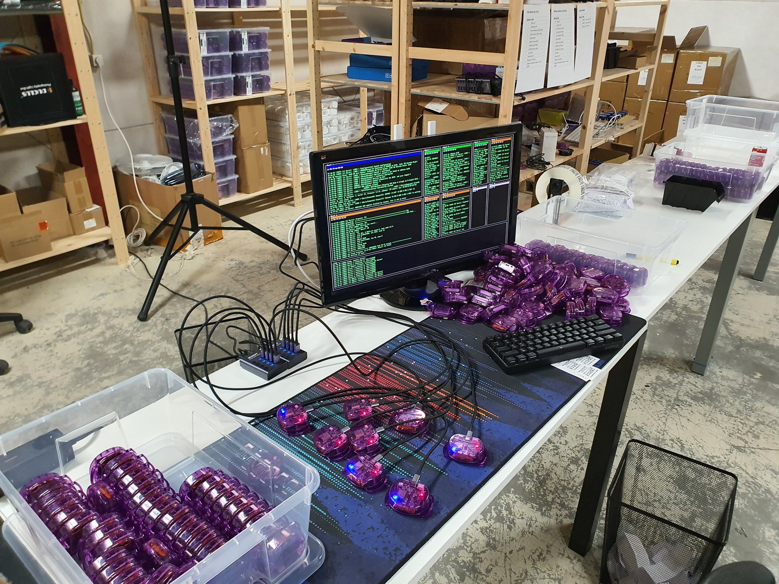 Slime Updater station can test firmware for 10 Slimes at once! All running on a humble Raspberry Pi 4