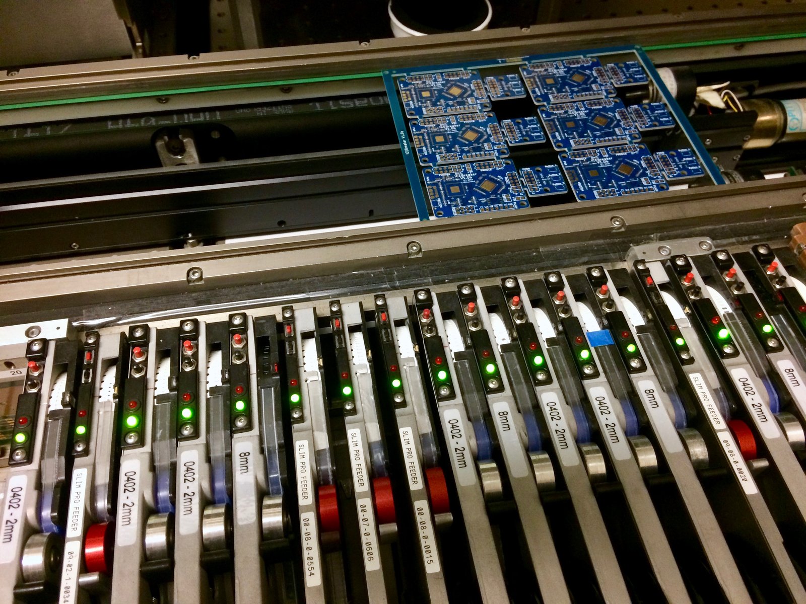 iCEBreaker V1.0b pre-production on the 1BitSquared pick-and-place machine