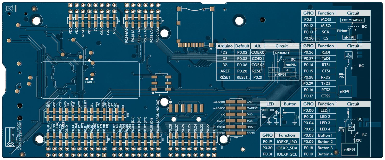  nRF9161 DK bottom