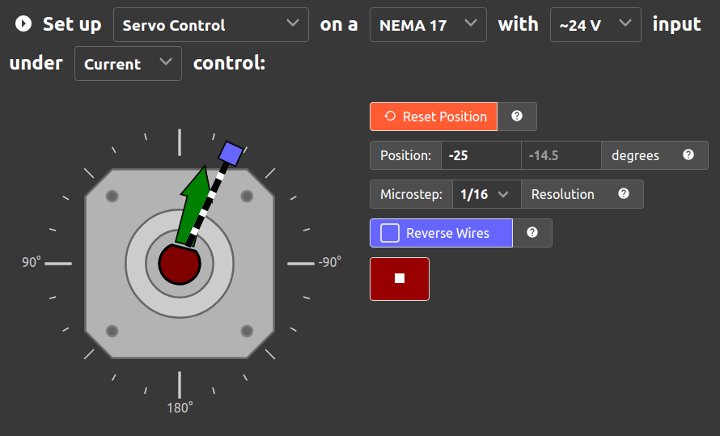 Quickstart guide servo mode control pane