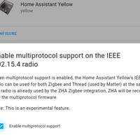 New feature to enable multiprotocol support on Home Assistant Yellow.
