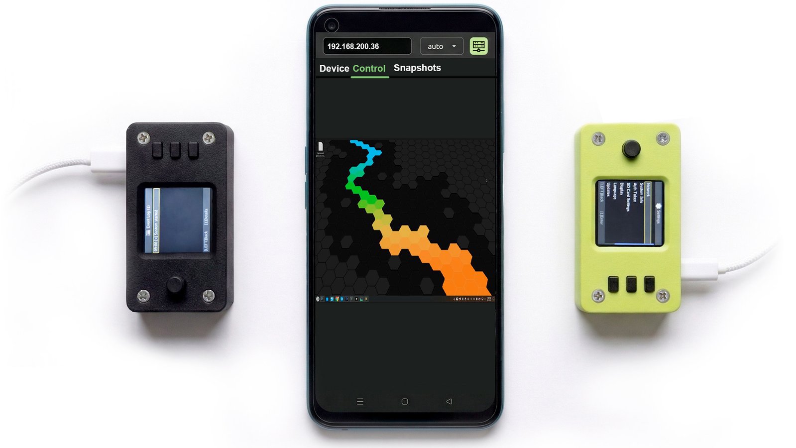 USBridge-KVM 2.0 mobile application: full remote management and snapshot control from your smartphone.
