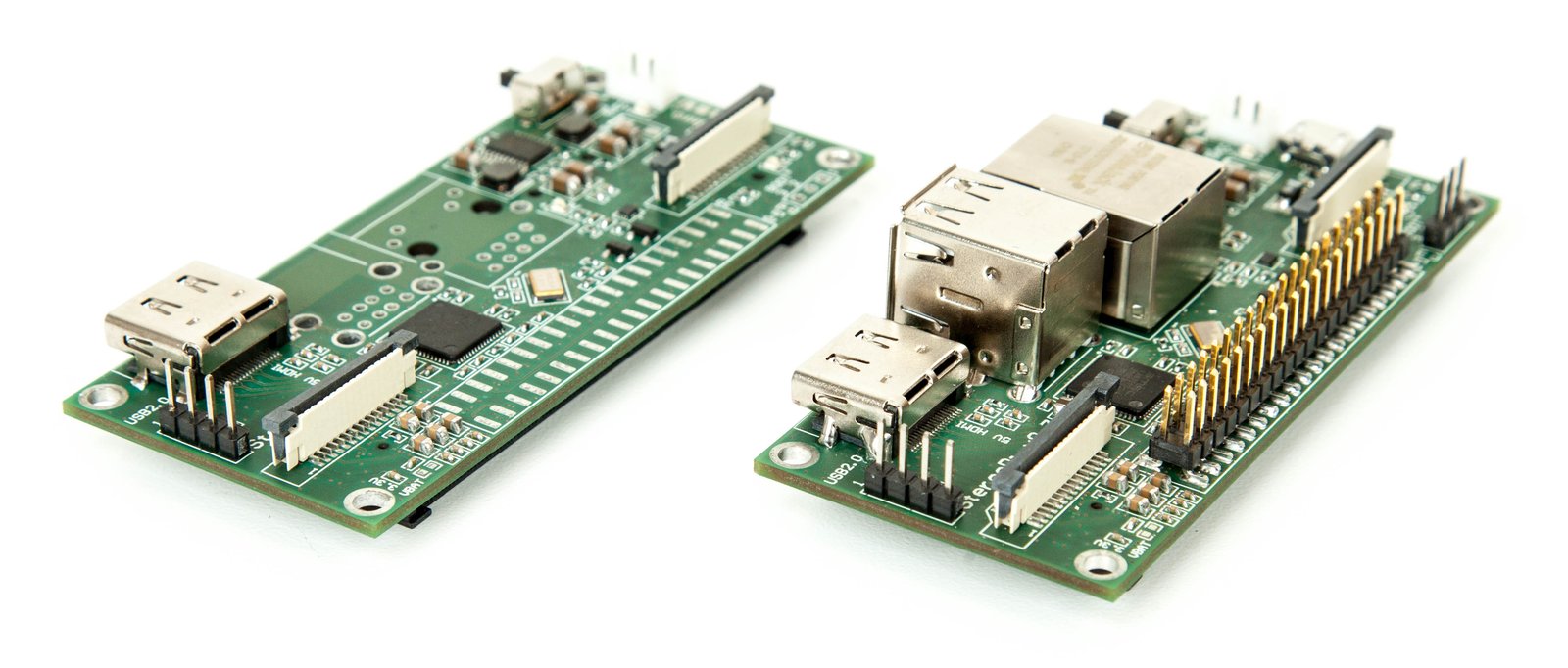 StereoPi Slim Edition (left) and StereoPi Standard Edition (right)