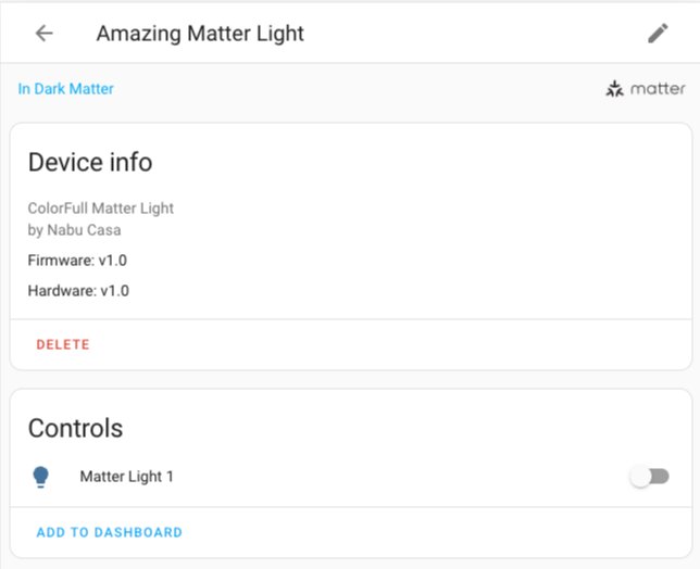 A Matter device integrated with Home Assistant.