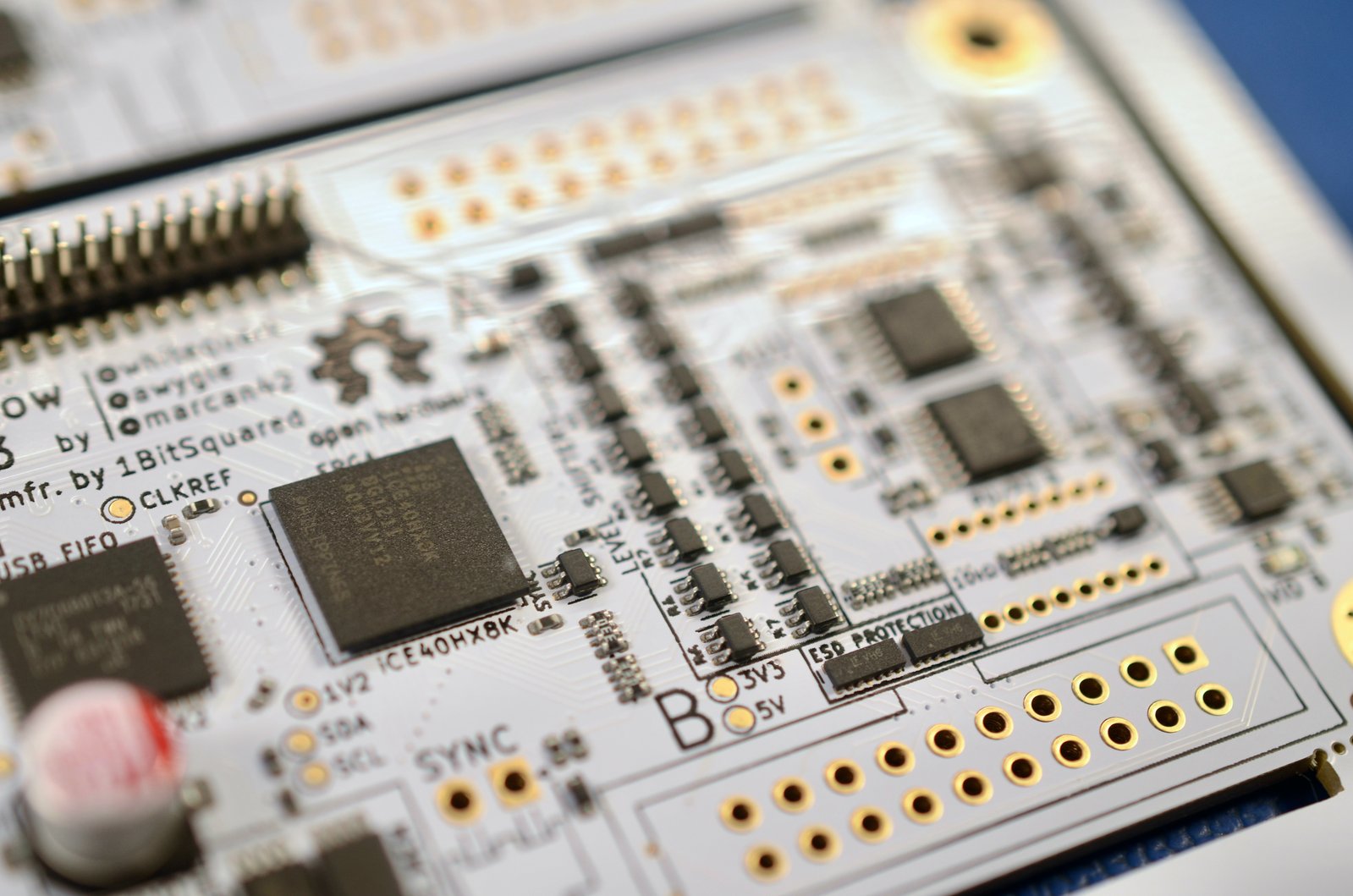 Front side of the Glasgow board. Parts placed into wet solder paste.