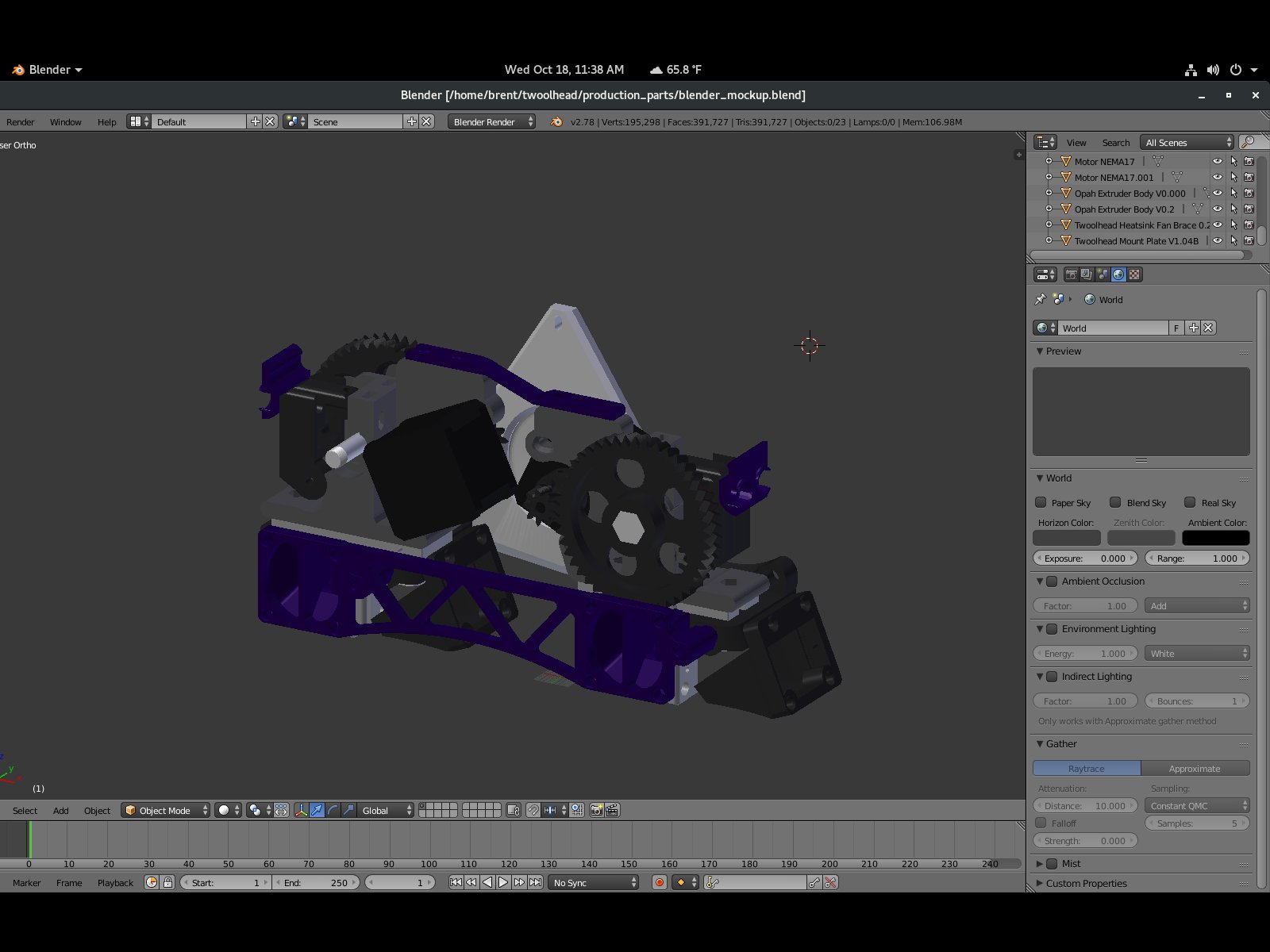 Twoolhead mockup in Blender.