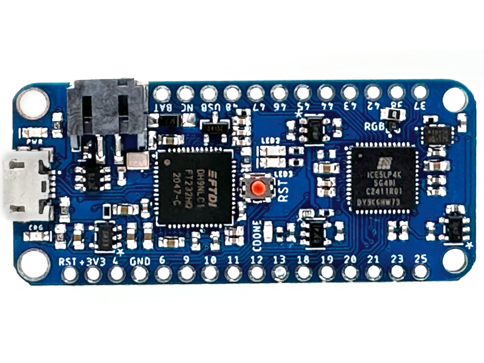 IcyBlue FPGA Feather (top)