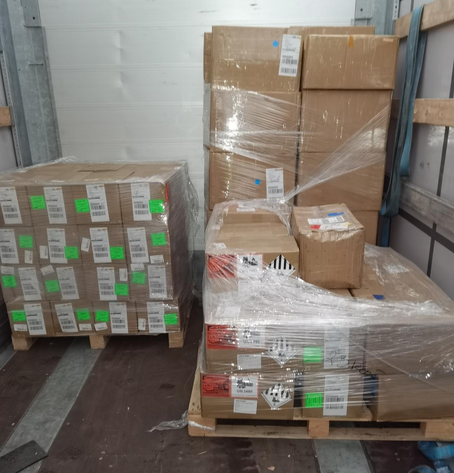 Batteries, PCBs and extension cables on their way to our new office.
