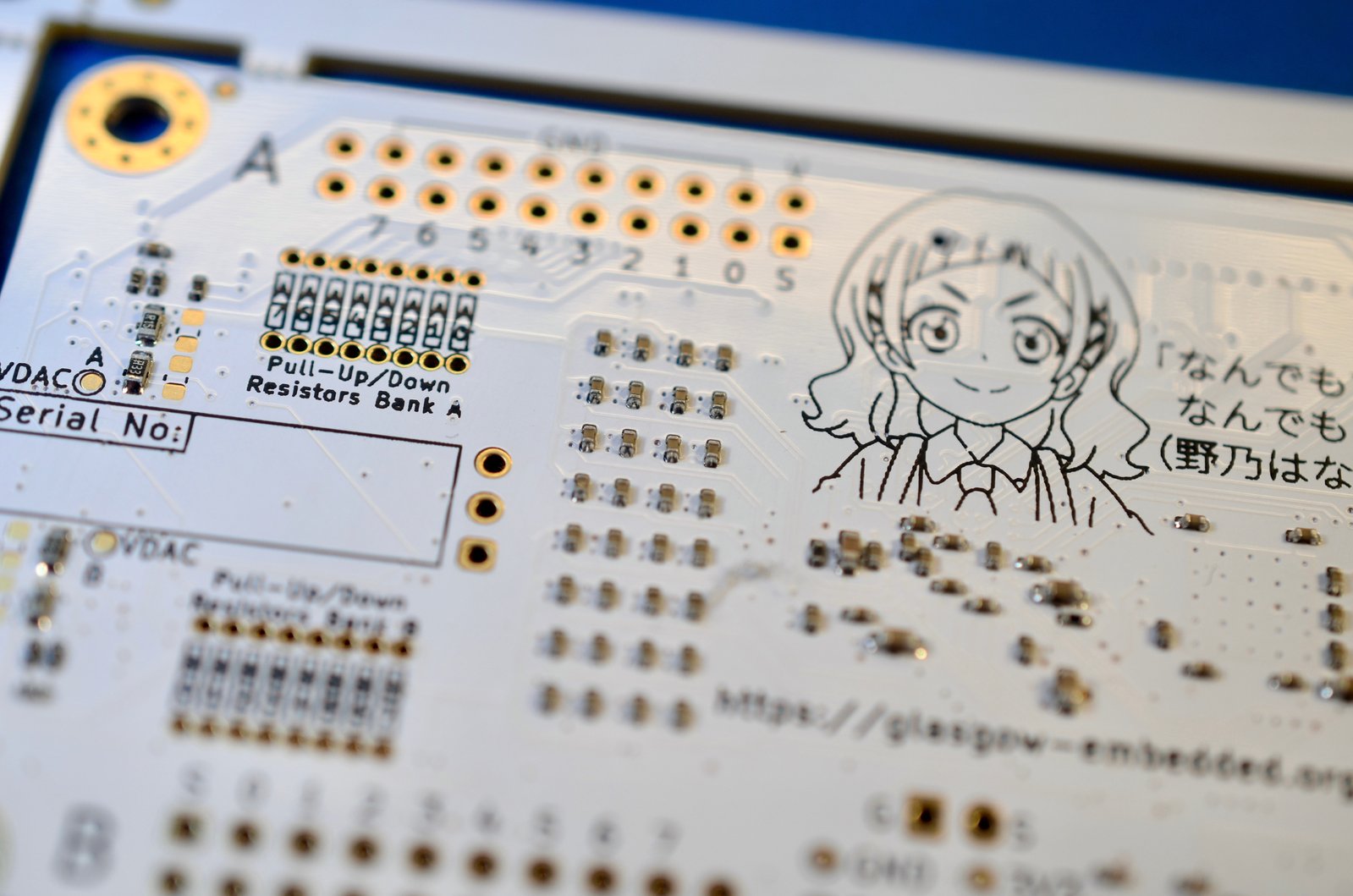 Back side of the Glasgow board after going through the reflow oven.