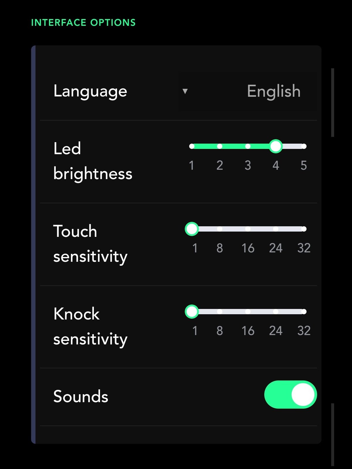 Interface Options